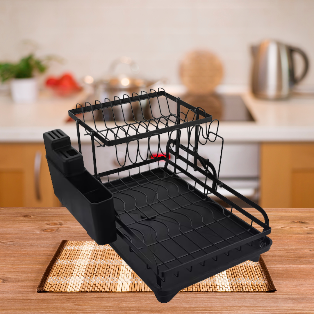 Sleek Space-Saving 2-Tier Dish Rack