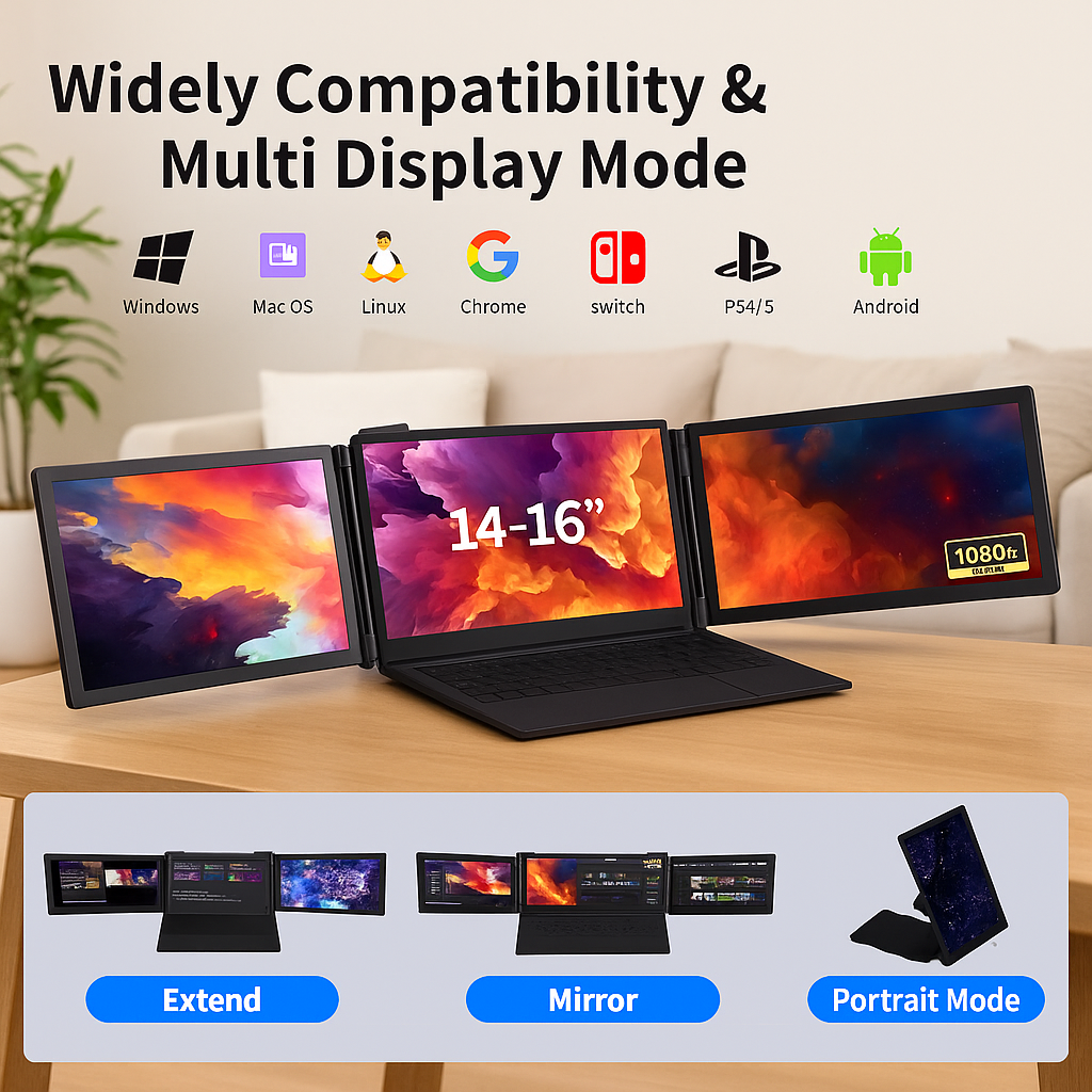 Portable Dual Monitor Screen