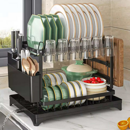Sleek Space-Saving 2-Tier Dish Rack