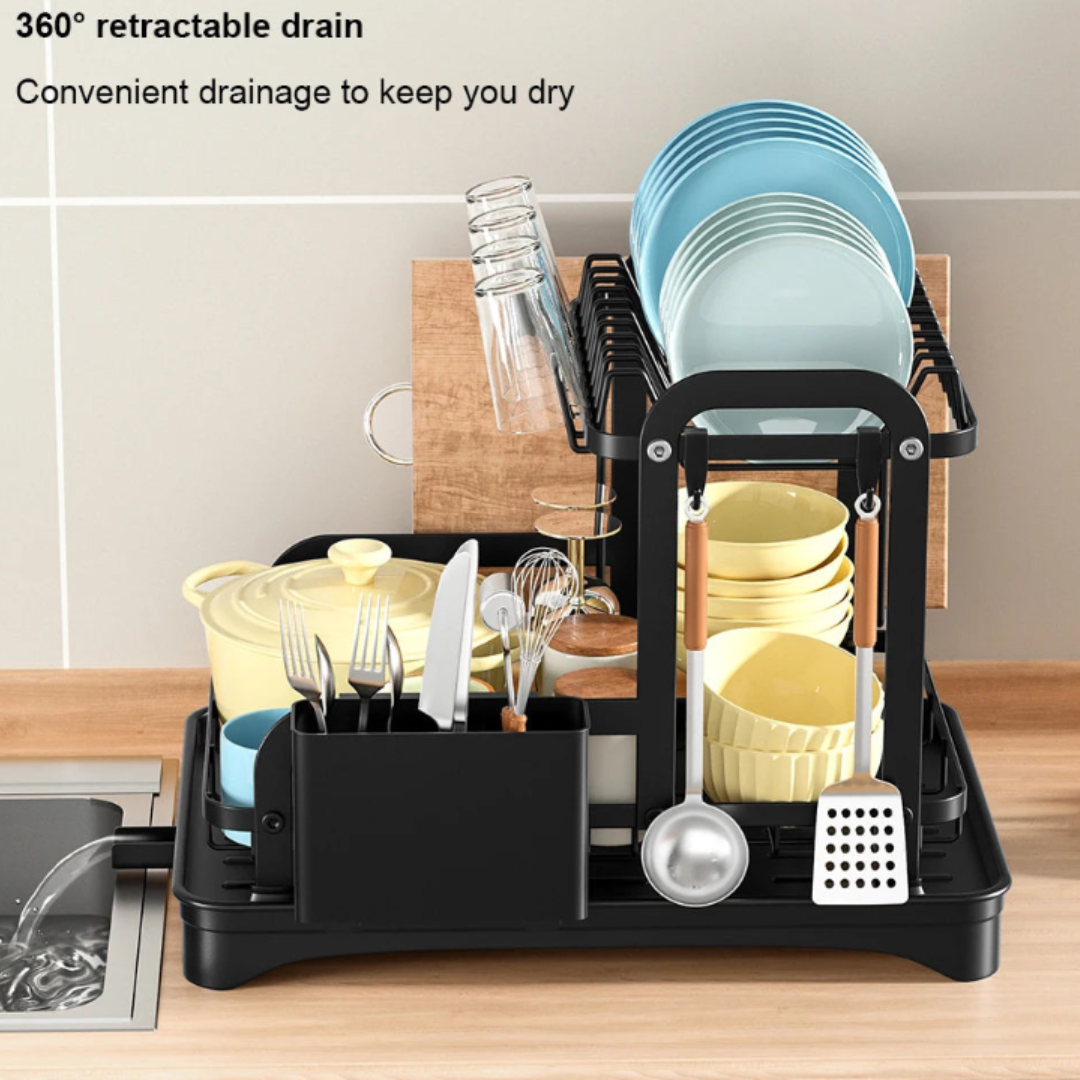 Sleek Space-Saving 2-Tier Dish Rack