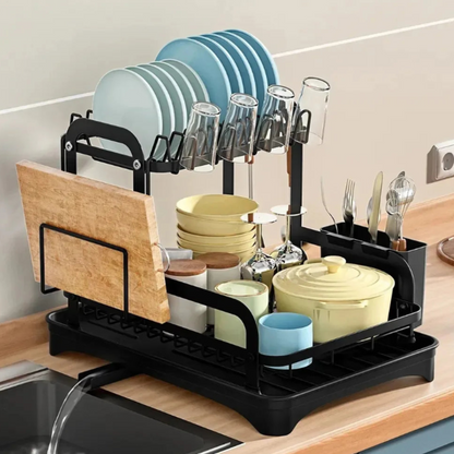 Sleek Space-Saving 2-Tier Dish Rack