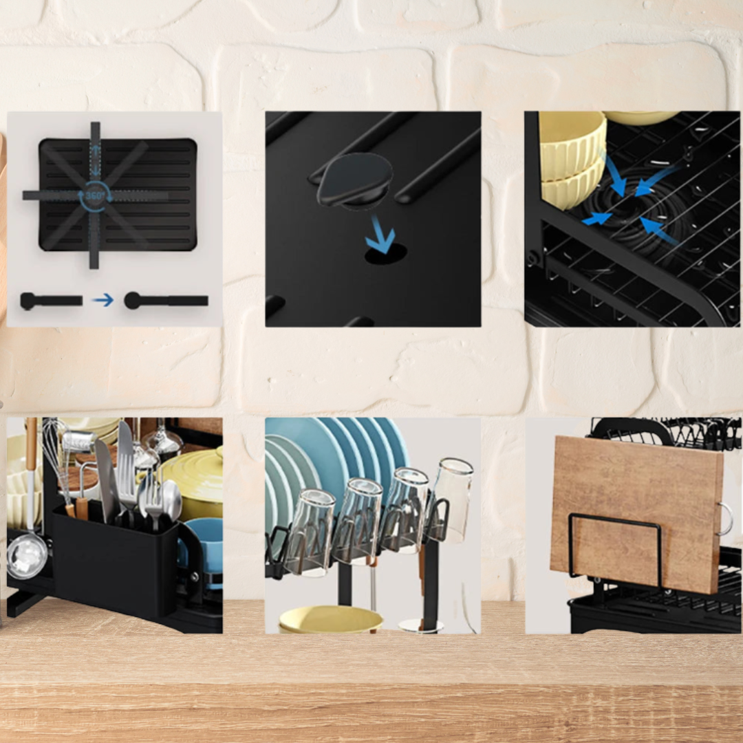 Sleek Space-Saving 2-Tier Dish Rack