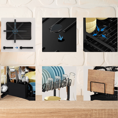 Sleek Space-Saving 2-Tier Dish Rack