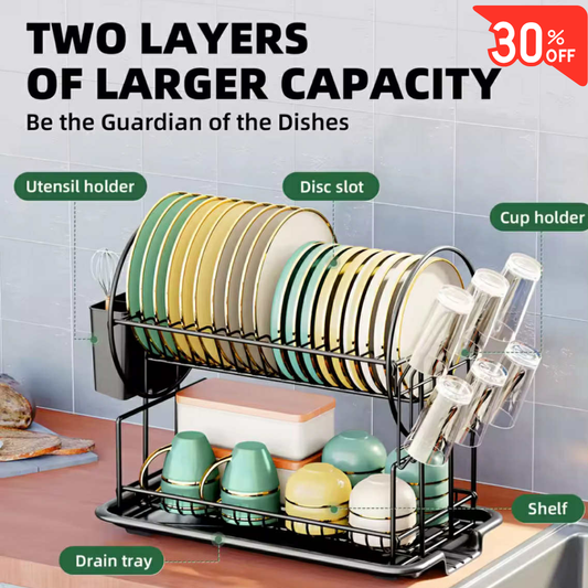 Sleek Space-Saving 2-Tier Dish Rack