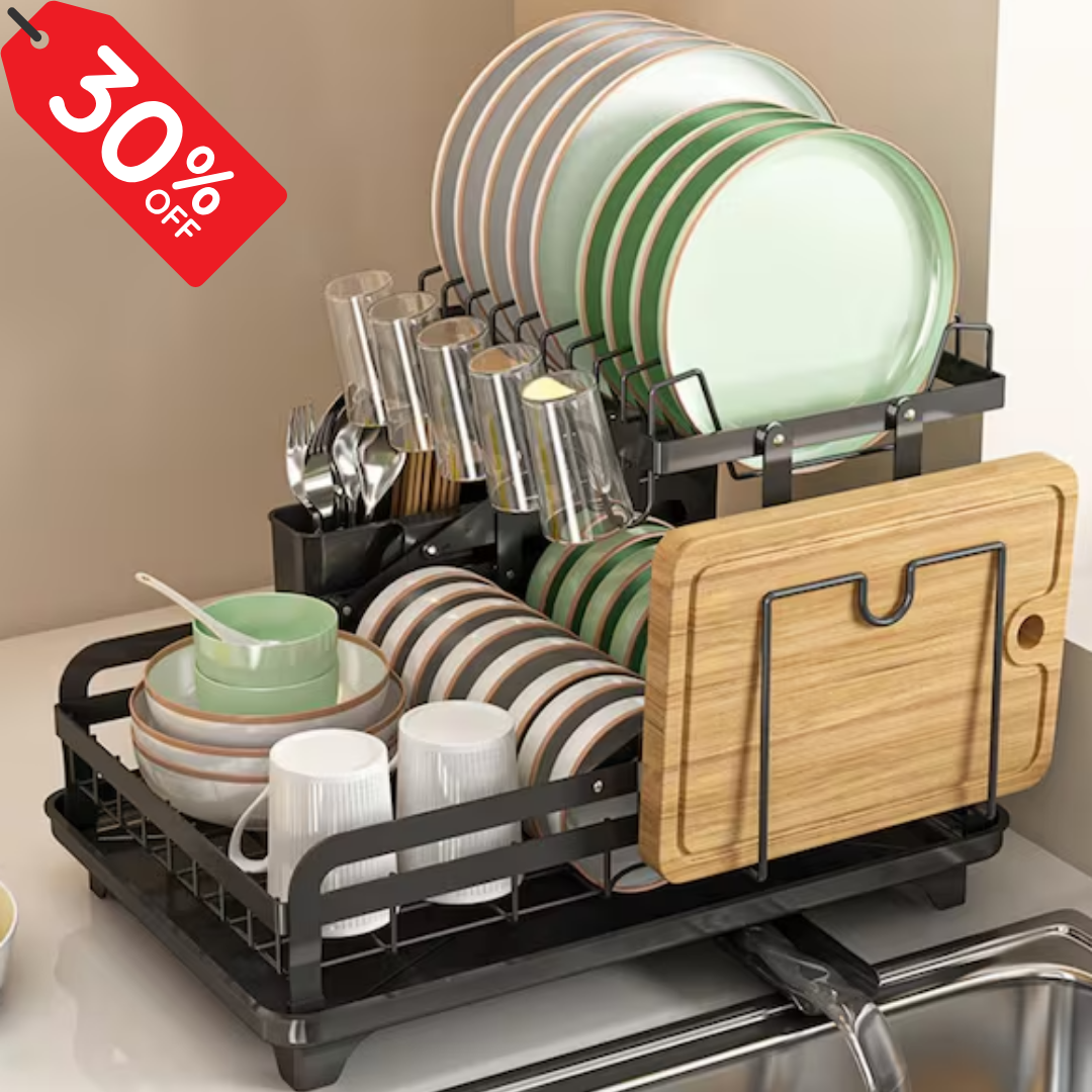 Sleek Space-Saving 2-Tier Dish Rack