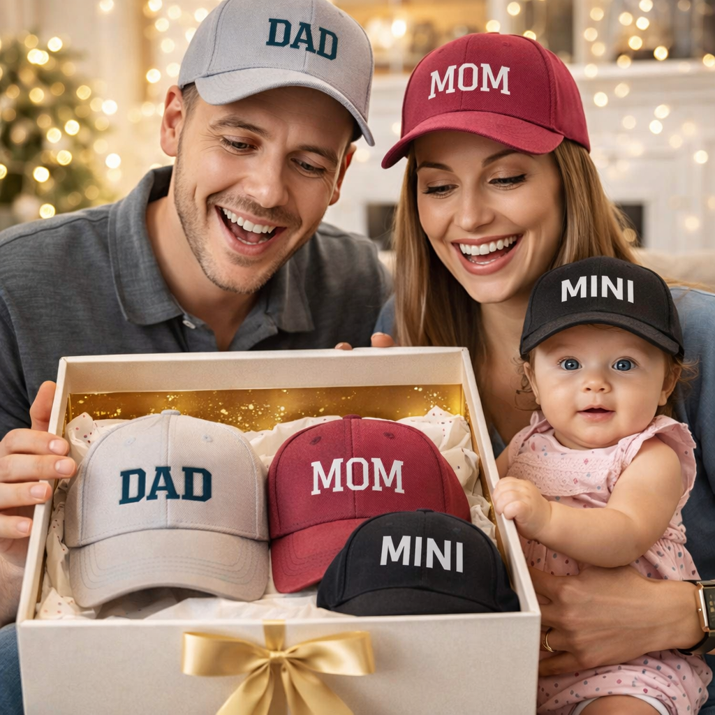 Matching Mom Dad & Mini Caps
