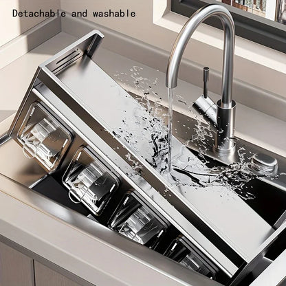 Stainless Steel Kitchen Spice Rack - Wall Mounted