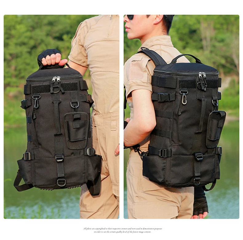 Tactical Fishing Backpack with Rod Holders