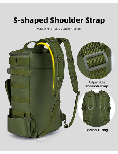 Tactical Fishing Backpack with Rod Holders